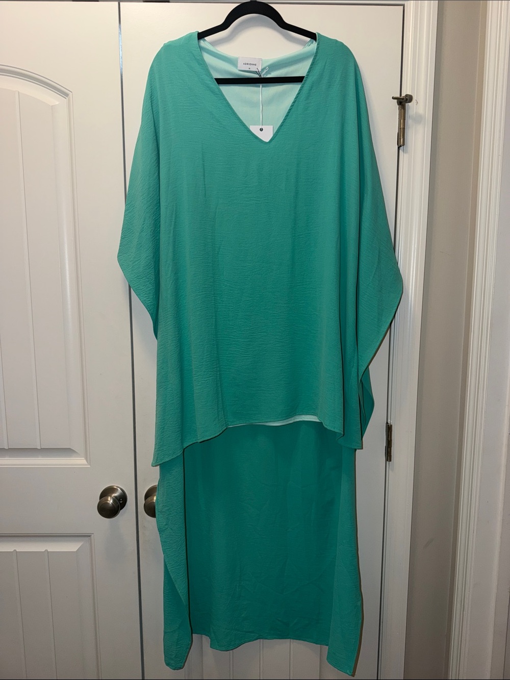 Adrienne Teal High-Low Maxi Dress